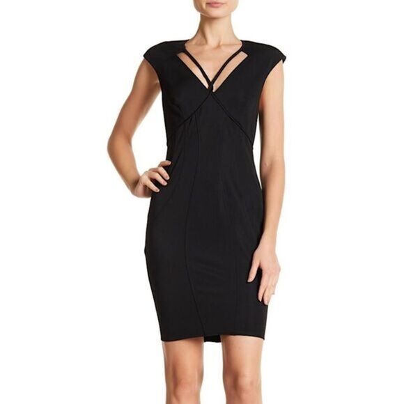 ZAC POSEN BLACK MINI DRESS - Picture 1 of 8